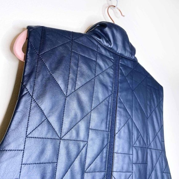 Lafayette 148 leather quilted vest - size large - Picture 8 of 10